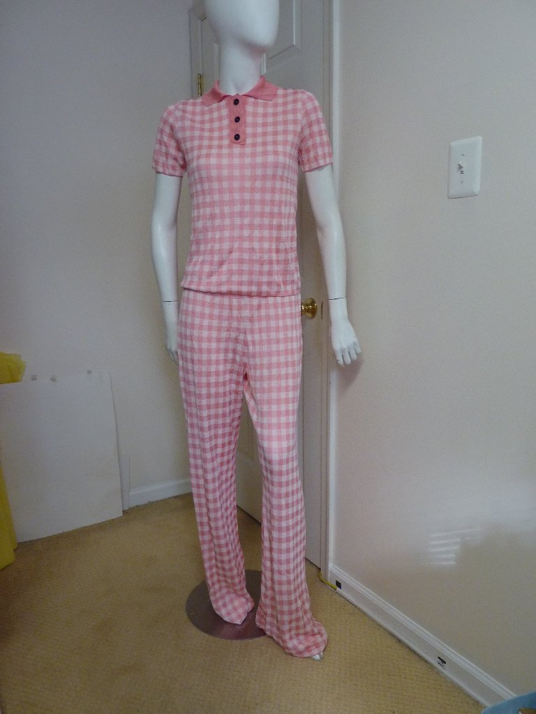 Msgm Women Pink Plaid Polo